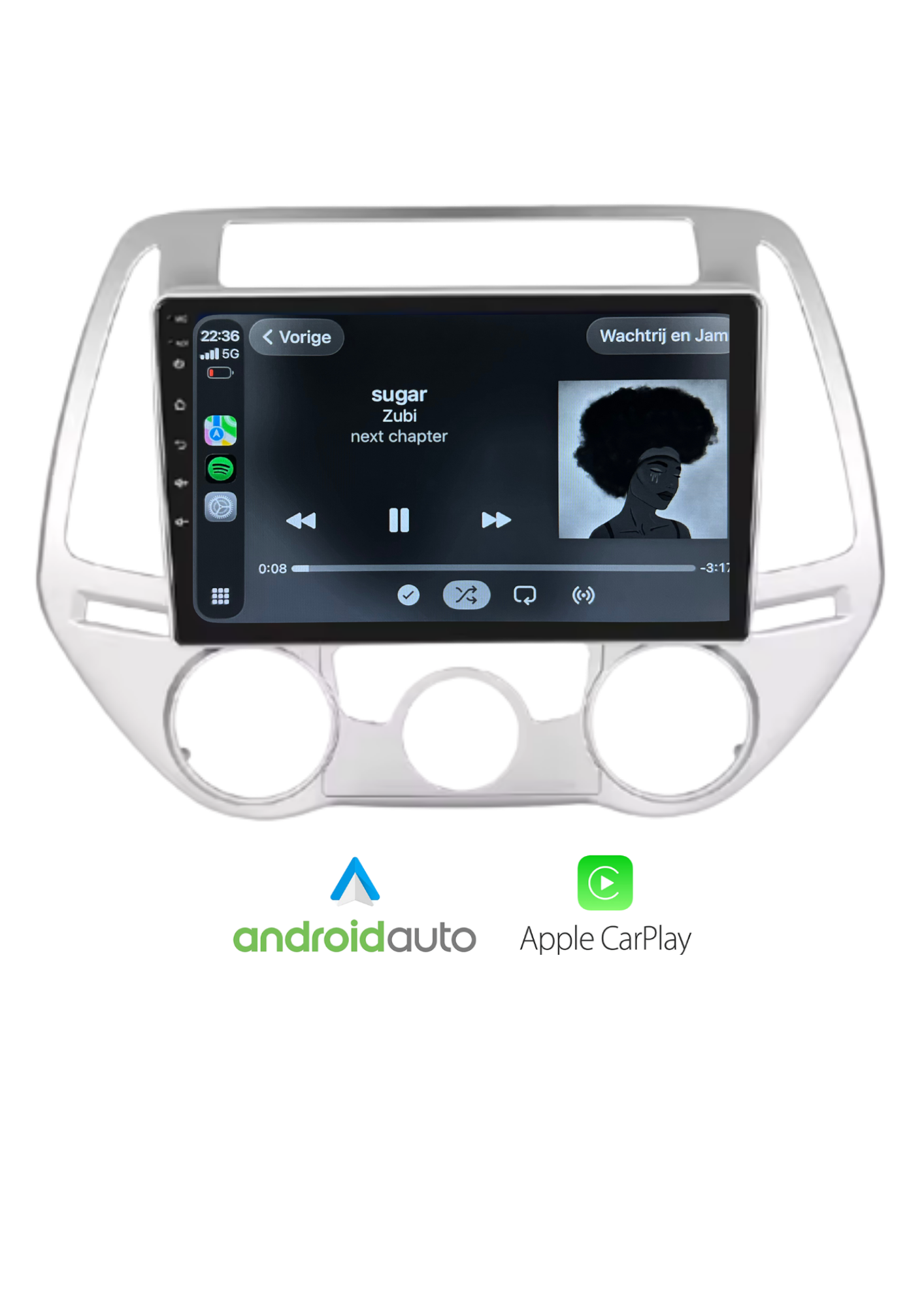 Fiat 500 Bildschirm 9 ZOLL | Kabelloses Carplay und Android Auto | 2G-64GB