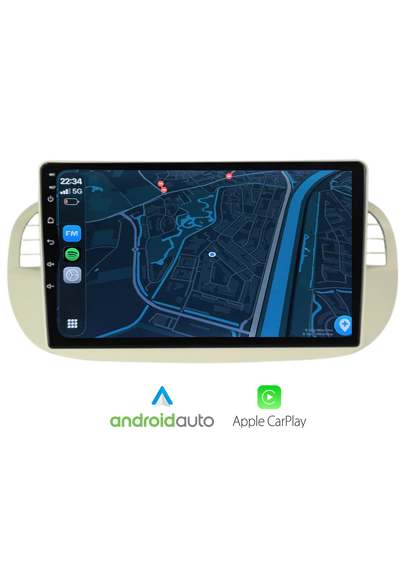 Fiat 500 scherm 9 INCH | Draadloos Carplay & Android auto | 64GB