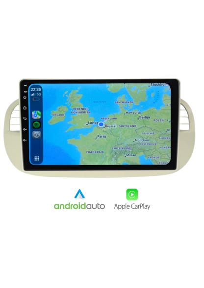Fiat 500 scherm 9 INCH | Draadloos Carplay & Android auto | 64GB