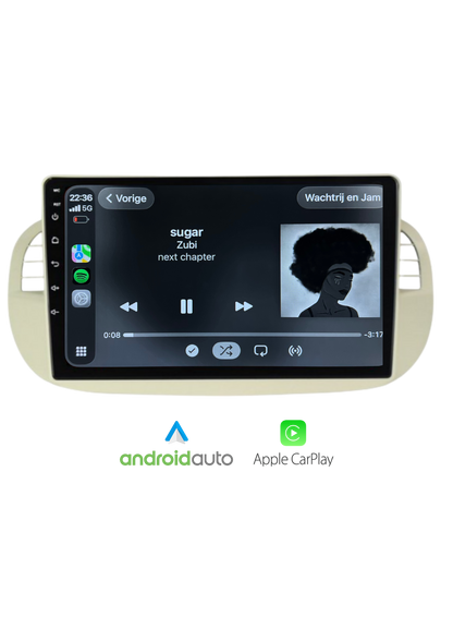 Fiat 500 scherm 9 INCH | Draadloos Carplay & Android auto | 64GB