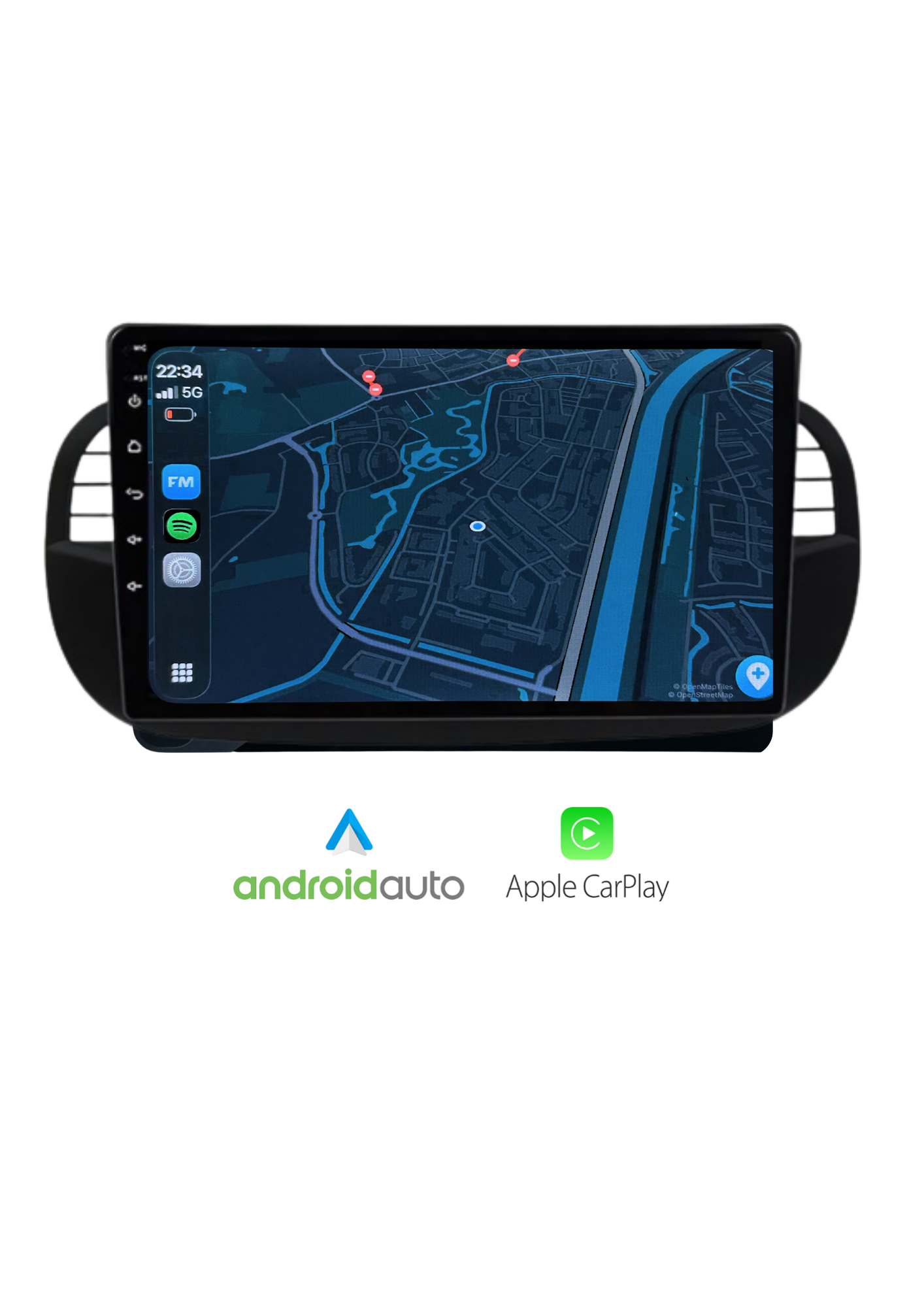 Fiat 500 scherm 9 INCH | Draadloos Carplay & Android auto | 64GB