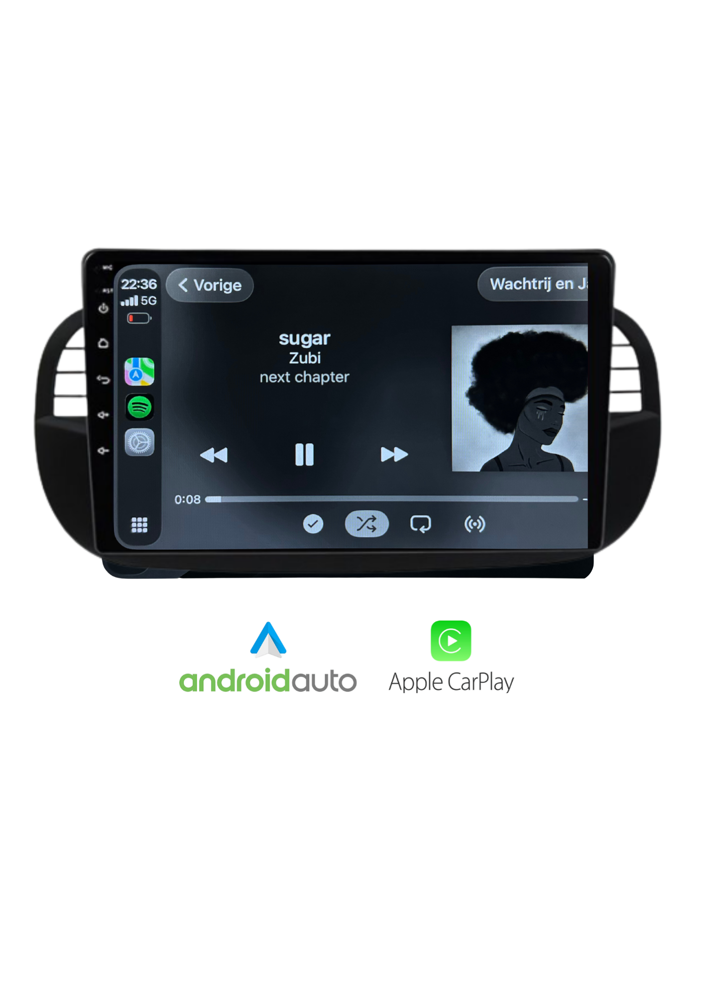 Fiat 500 scherm 9 INCH | Draadloos Carplay & Android auto | 64GB