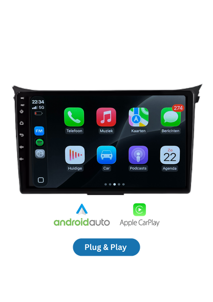 Fiat 500 Bildschirm 9 ZOLL | Kabelloses Carplay und Android Auto | 2G-64GB