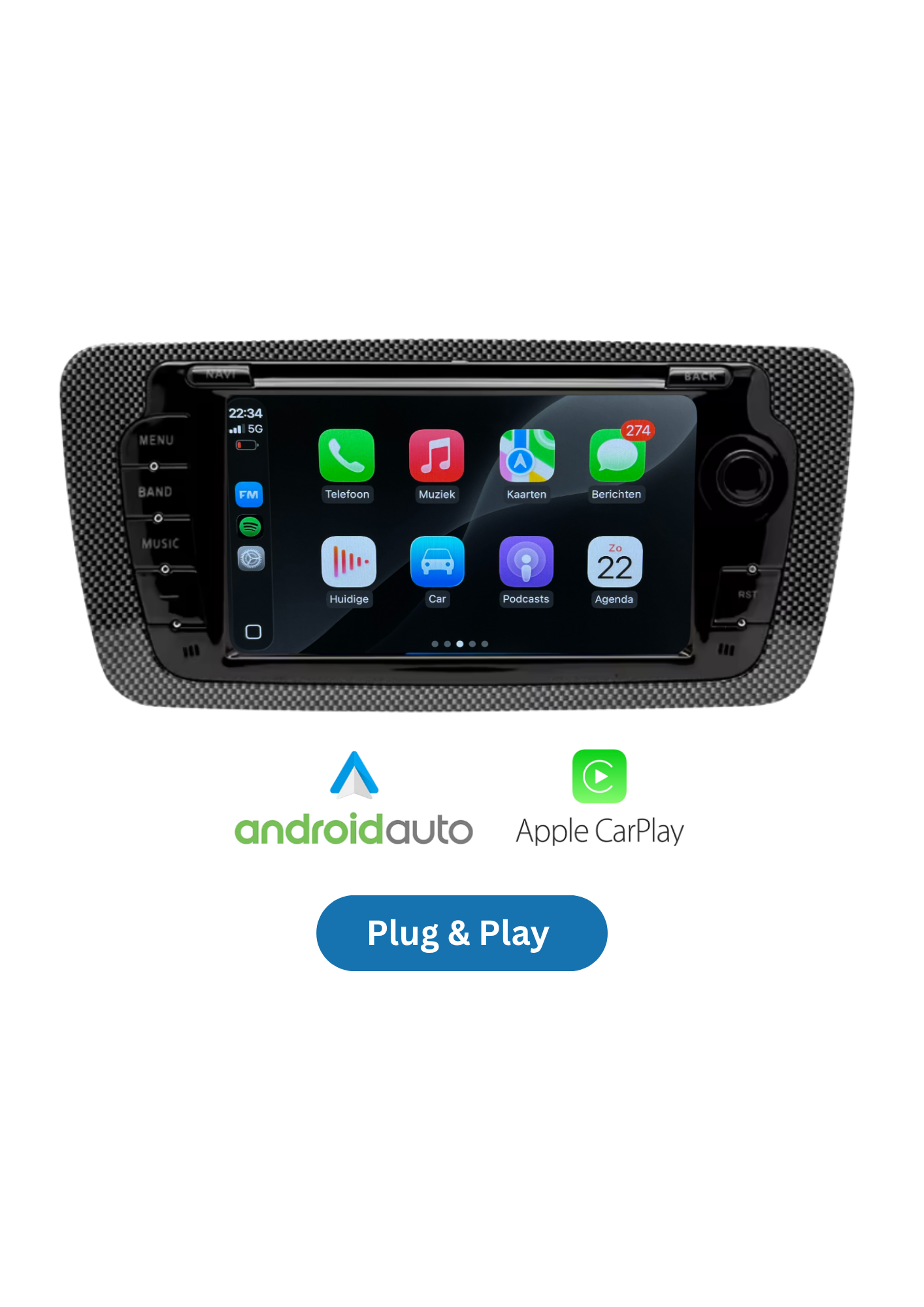 Seat Ibiza 7 Inch - CarPlay & Android auto - 64GB