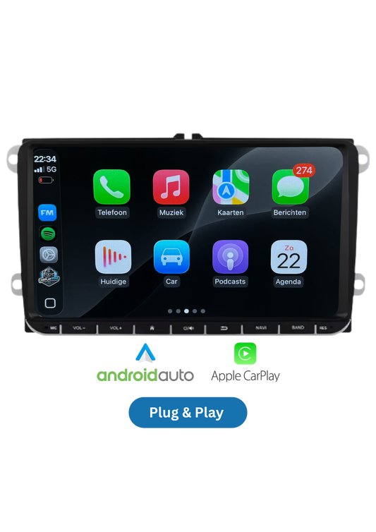 Volkswagen scherm (9 INCH) | Carplay & Android auto draadloos | 64 GB