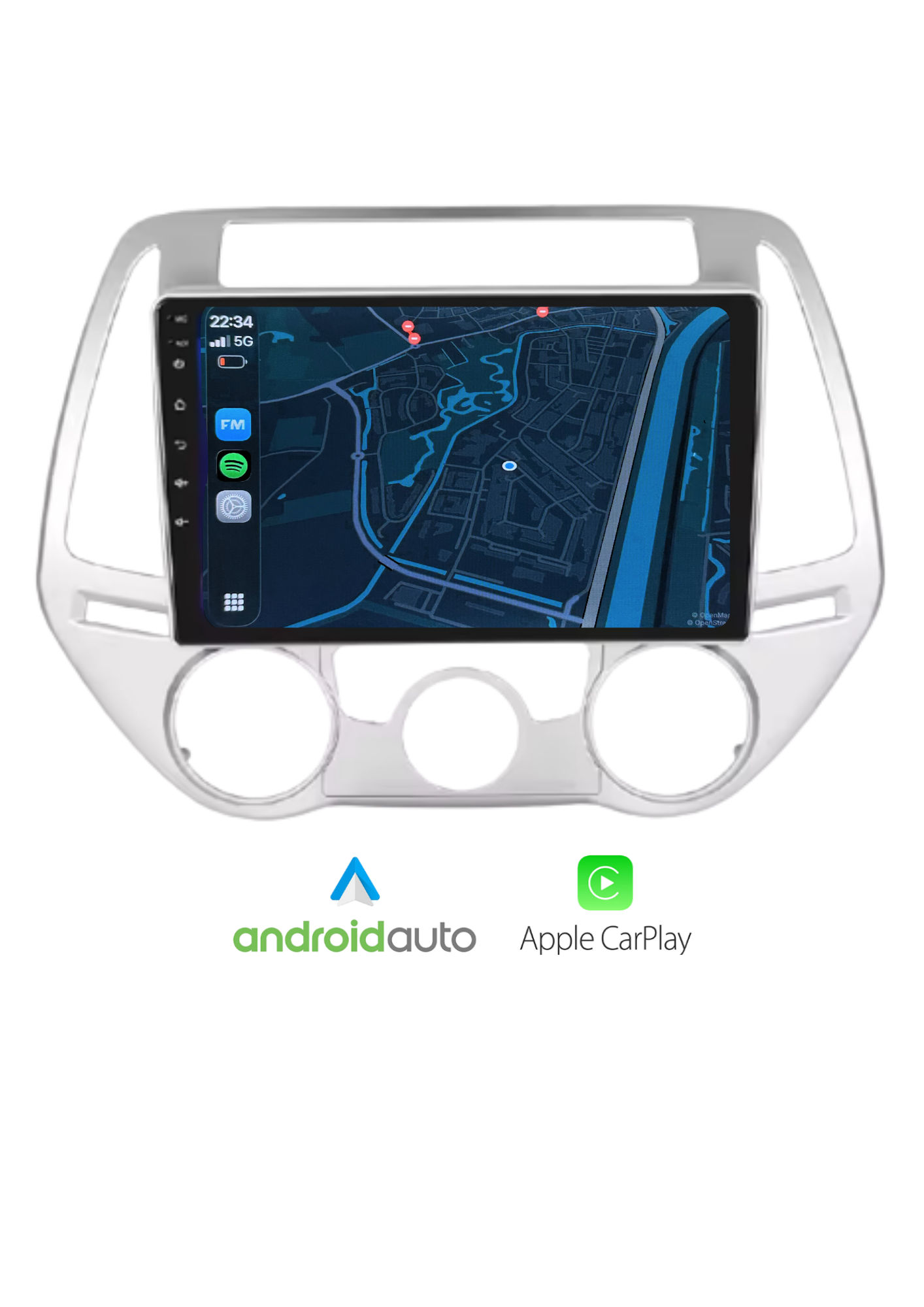 Fiat 500 Bildschirm 9 ZOLL | Kabelloses Carplay und Android Auto | 2G-64GB