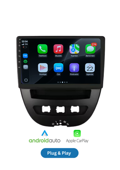 Toyota Aygo - Peugeot 107 - Citroën C1 - 2005-2014 | CarPlay & Android auto 64GB