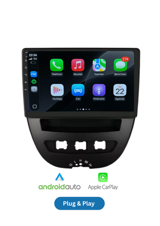 Toyota Aygo - Peugeot 107 - Citroën C1 - 2005-2014 | CarPlay & Android auto 64GB
