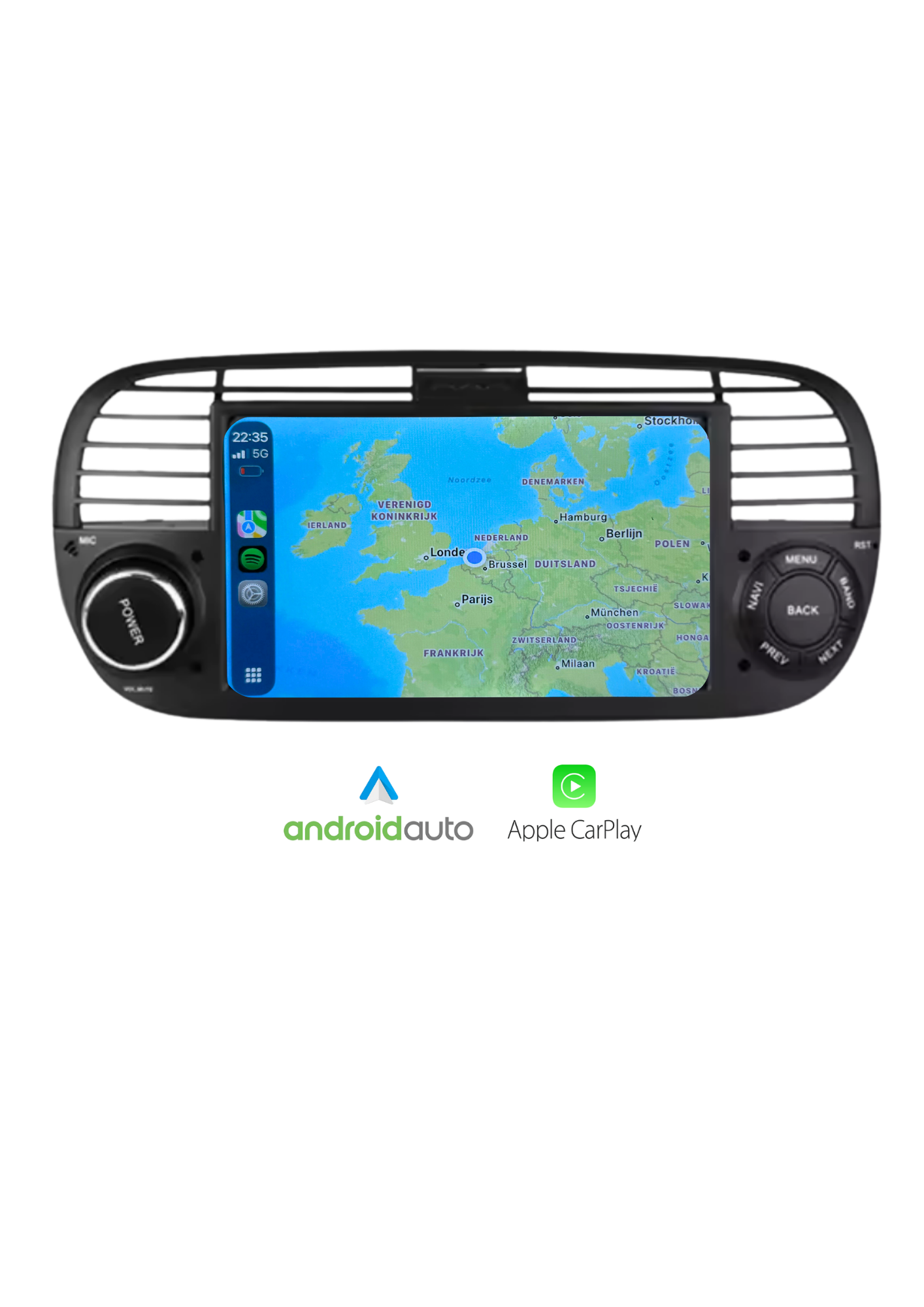 Fiat 500 scherm 7 INCH | Draadloos Carplay & Android auto | 64GB