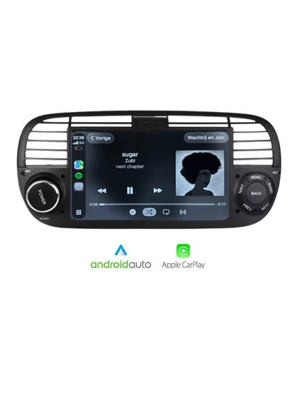 Fiat 500 scherm 7 INCH | Draadloos Carplay & Android auto | 64GB