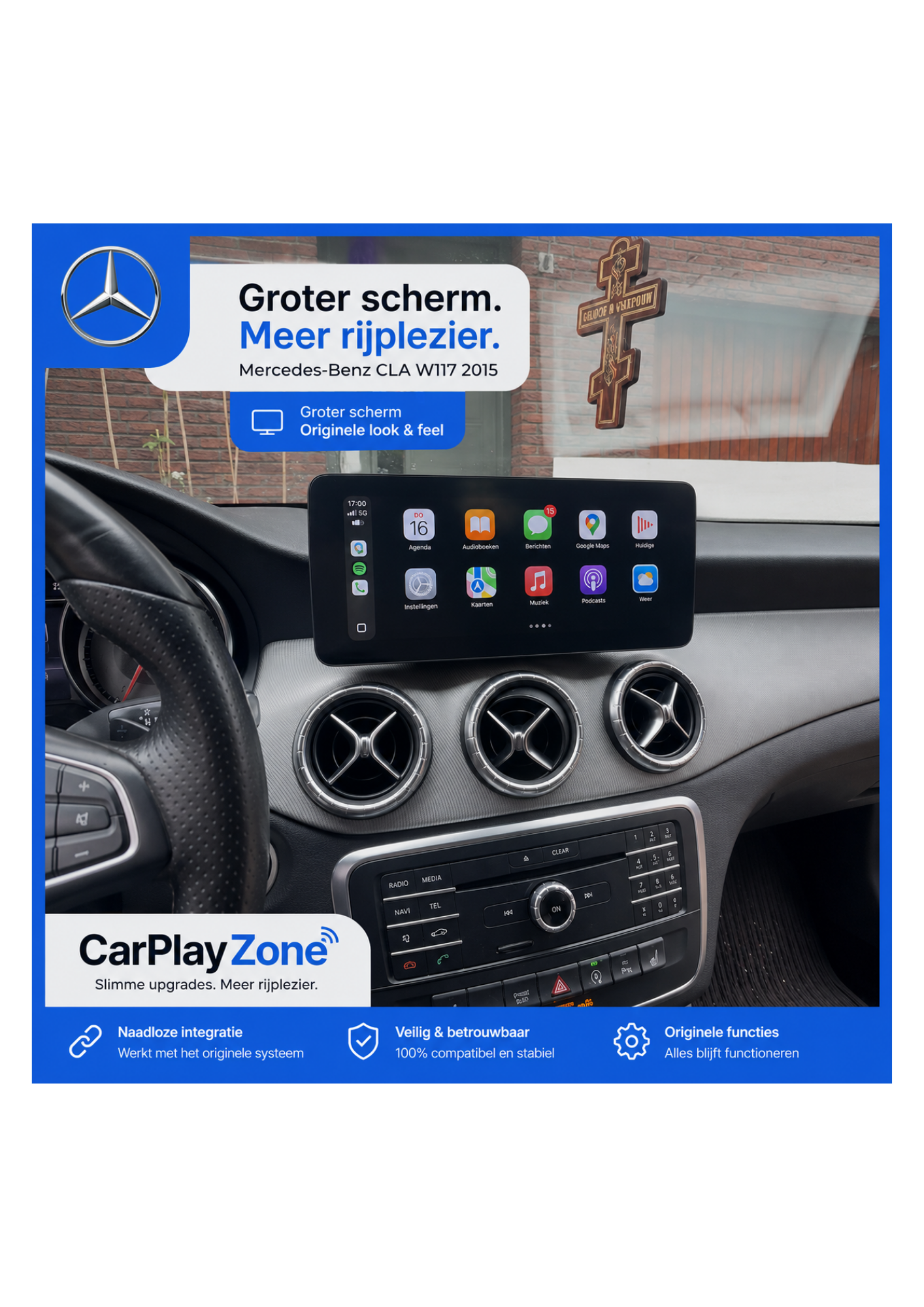 Volkswagen-Bildschirm (neuer Look) | Carplay und Android Auto kabellos | 64 GB